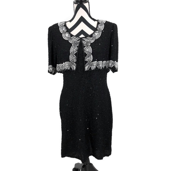 NWT Brilliante by J.A. Vintage Beaded Sequin Dress - Picture 1 of 12